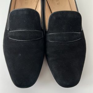 J. Crew Georgie Suede Penny Loafer Shoes Black 7